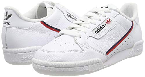 Adidas Continental 80, Zapatillas de Gimnasia Hombre, Blanco (FTWR White/Scarlet/Collegiate Navy FTWR White/Scarlet/Collegiate Navy), 42 EU