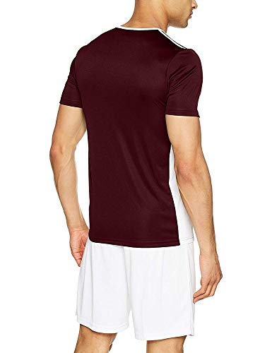 adidas Entrada 18 JSY T-Shirt, Hombre, Maroon/White, L