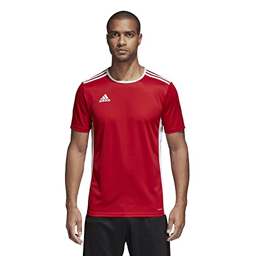 adidas Entrada 51 Camiseta de Fútbol para Hombre de Cuello Redondo en Contraste, Rojo (Power Red/White), M