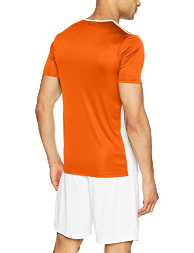 adidas Entrada 58 Camiseta de Fútbol para Hombre de Cuello Redondo en Contraste, Naranja (Orange/White), M