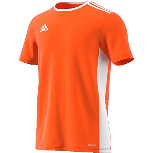 adidas Entrada 58 Camiseta de Fútbol para Hombre de Cuello Redondo en Contraste, Naranja (Orange/White), M