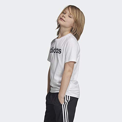 adidas Essentials Linear Logo Camiseta, Niños, Blanco (White/Black), 164