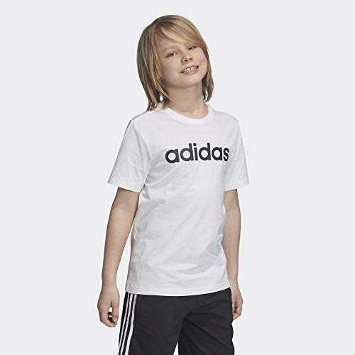 adidas Essentials Linear Logo Camiseta, Niños, Blanco (White/Black), 164