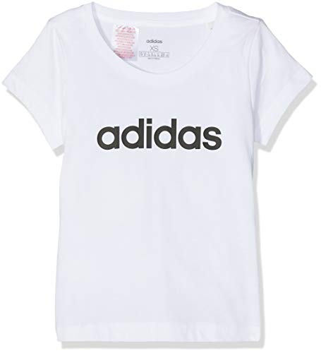 adidas Essentials Linear Logo Camiseta, Niños, Blanco (White/Black), 164