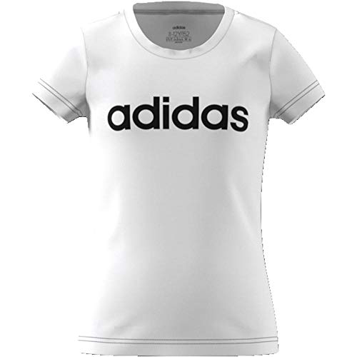 adidas Essentials Linear tee Camiseta, Niñas, Blanco (White/Black), 11-12 años