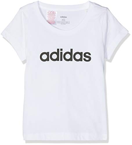 adidas Essentials Linear tee Camiseta, NiƱas, Blanco (White/Black), 11-12 aƱos adidas Essentials Linear tee Camiseta, NiƱas, Blanco (White/Black), 11-12 aƱos