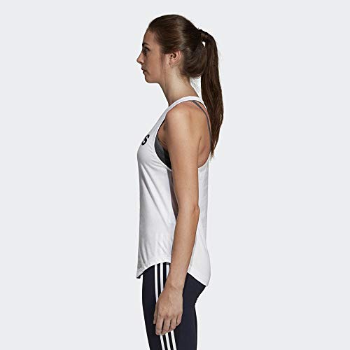 adidas Essentials Linear Tk Camiseta de Tirantes, Mujer, Blanco (White/Black), M adidas Essentials Linear Tk Camiseta de Tirantes, Mujer, Blanco (White/Black), M