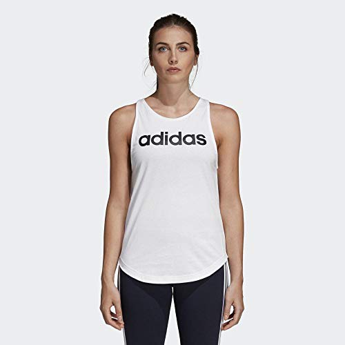 adidas Essentials Linear Tk Camiseta de Tirantes, Mujer, Blanco (White/Black), M adidas Essentials Linear Tk Camiseta de Tirantes, Mujer, Blanco (White/Black), M