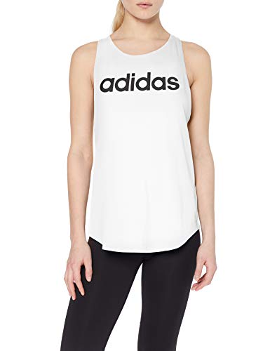 adidas Essentials Linear Tk Camiseta de Tirantes, Mujer, Blanco (White/Black), M adidas Essentials Linear Tk Camiseta de Tirantes, Mujer, Blanco (White/Black), M
