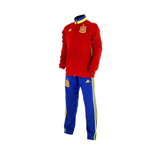 adidas Federación Española de Fútbol Pes Suit Y 2016 - Traje de chándal para niños, color rojo / amarillo / azul, talla 164