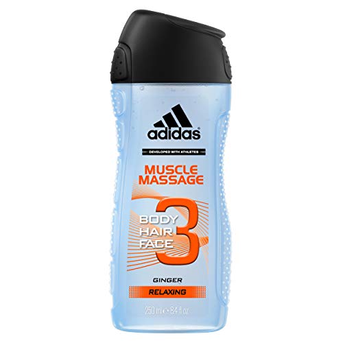 adidas Gel de ducha 3 en 1 músculo masaje 250 ml – juego de 4