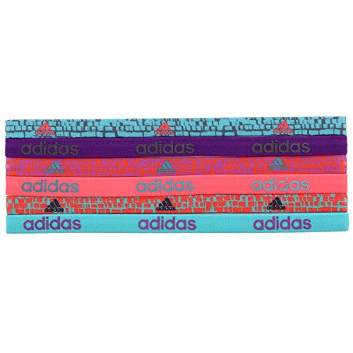 adidas Juego de cintas para el pelo para mujer, 6 unidades - 200714, Vivid Mint/Shock Purple/Shock Red/Dark Grey adidas Juego de cintas para el pelo para mujer, 6 unidades - 200714, Vivid Mint/Shock Purple/Shock Red/Dark Grey