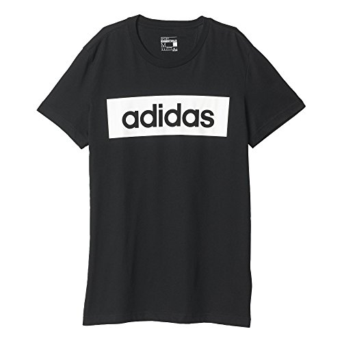 adidas Lin tee Camiseta, Hombre, Negro/Blanco (Negro/Blanco), L