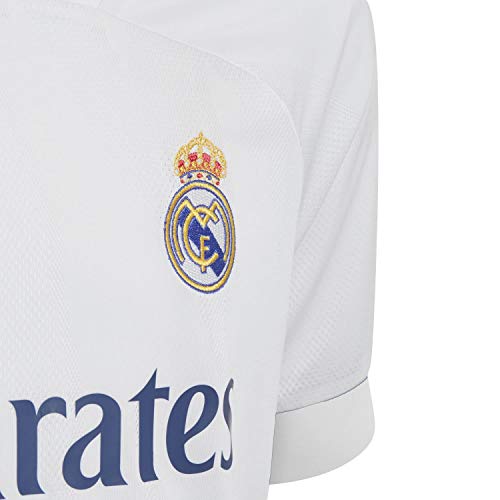 Adidas Real Madrid Temporada 2020/21 Camiseta Primera Equipación Oficial, Niño, Blanco, 13/14 años