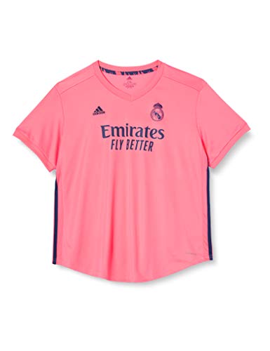 Adidas Real Madrid Temporada 2020/21 Camiseta Segunda Equipación Oficial, Mujer, Rosa, S Adidas Real Madrid Temporada 2020/21 Camiseta Segunda Equipación Oficial, Mujer, Rosa, S