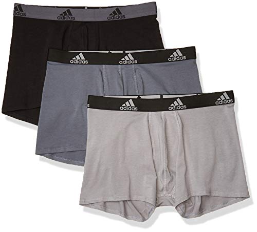 adidas Ropa Interior de algodón elástico para Hombre, Paquete de 3, Onix/Negro Negro/Onix Gris/Negro, Pequeño