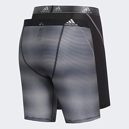 adidas Ropa Interior Deportiva Performance Midway (Paquete de 2), Hombre, Ropa Interior, 5146798A, Sundown Negro Negro/Gris, Large