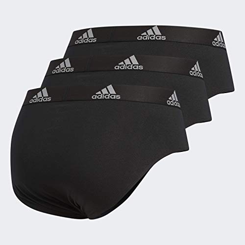 adidas Ropa Interior elástica de algodón para Hombre (3 Unidades), Negro/Negro Negro/Negro Negro/Negro, Grande