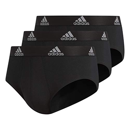 adidas Ropa Interior elástica de algodón para Hombre (3 Unidades), Negro/Negro Negro/Negro Negro/Negro, Grande