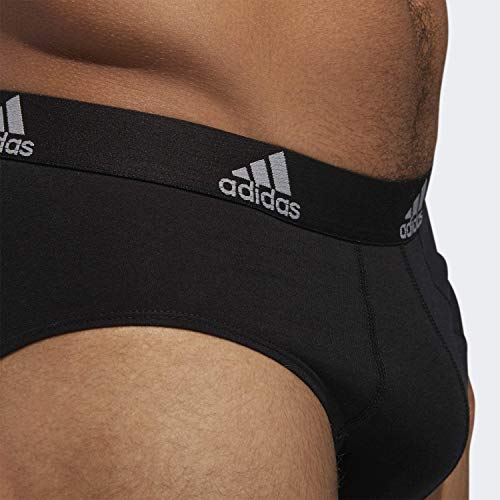 adidas Ropa Interior elástica de algodón para Hombre (3 Unidades), Negro/Negro Negro/Negro Negro/Negro, Grande