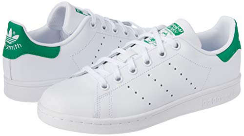 adidas Stan Smith J Zapatillas Unisex Niños, Blanco (Footwear White/Footwear White/Green 0), 37 1/3 EU