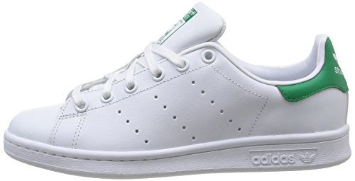 adidas Stan Smith J Zapatillas Unisex Niños, Blanco (Footwear White/Footwear White/Green 0), 38 EU