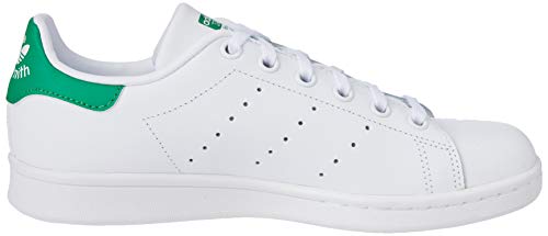 adidas Stan Smith J Zapatillas Unisex Niños, Blanco (Footwear White/Footwear White/Green 0), 38 EU