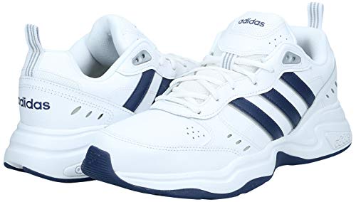 Adidas Strutter, Zapatillas Deportivas Fitness y Ejercicio Hombre, Blanc Bleu Foncã Argent Mat, 44 EU