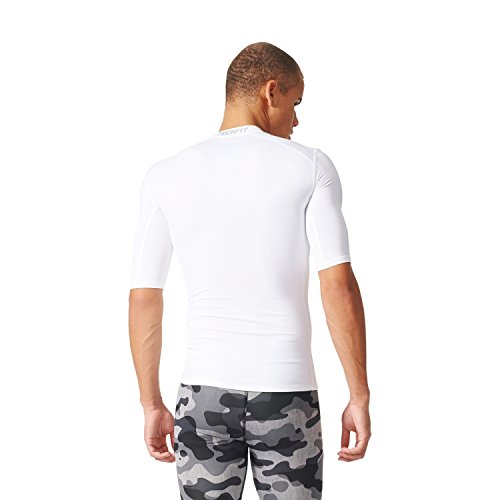 adidas Techfit Base - Camiseta de manga corta para hombre, Blanco (White), S