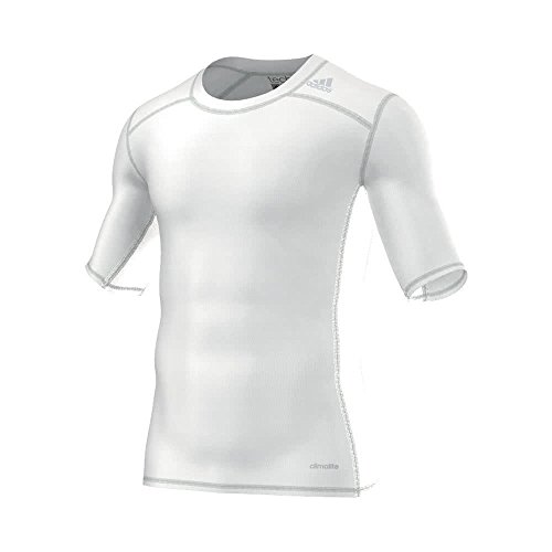 adidas Techfit Base - Camiseta de manga corta para hombre, Blanco (White), S
