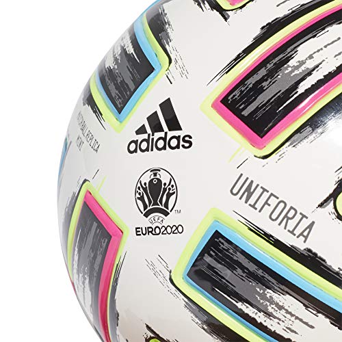 adidas UNIFO Mini Balón de Fútbol, Men's, White/Black/Signal Green/Bright Cyan, 1