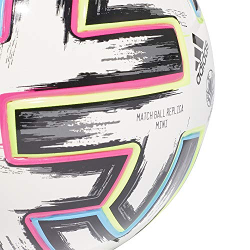 adidas UNIFO Mini Balón de Fútbol, Men's, White/Black/Signal Green/Bright Cyan, 1