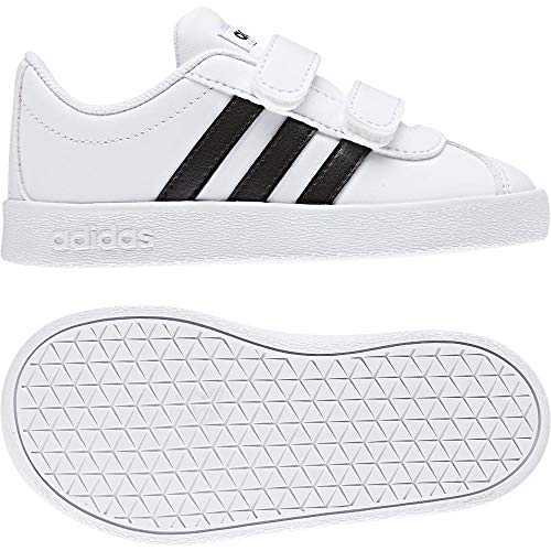 adidas VL Court 2.0 CMF I, Zapatillas de Deporte Unisex niño, Blanco (FTWR White/Core Black/FTWR White FTWR White/Core Black/FTWR White), 23 EU