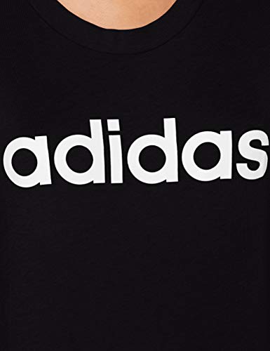 adidas W E Lin Slim T Camiseta de Manga Corta, Mujer, Negro (Black/White), S adidas W E Lin Slim T Camiseta de Manga Corta, Mujer, Negro (Black/White), S