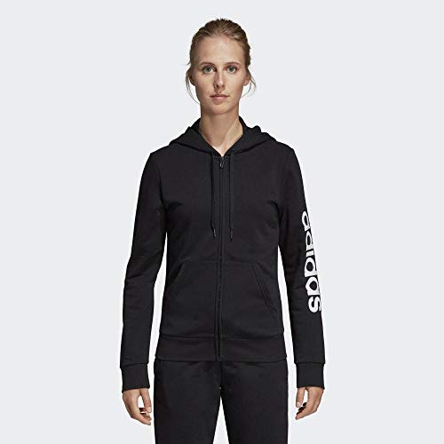 adidas W Essentials Linear HD Sudadera con Capucha, Mujer, Negro (Black/White), M