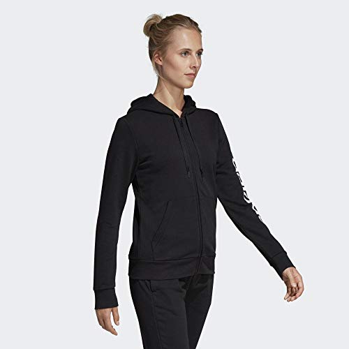 adidas W Essentials Linear HD Sudadera con Capucha, Mujer, Negro (Black/White), M