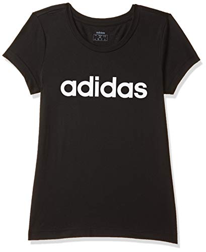 adidas YG E Lin tee Camiseta de Manga Corta, NiƱas, Black/White, 7-8Y adidas YG E Lin tee Camiseta de Manga Corta, NiƱas, Black/White, 7-8Y