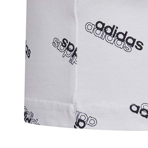 adidas Yg FAV T Camiseta, Niñas, Blanco/Negro, 140 (9/10 Años)