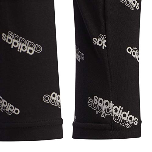 adidas Yg FAV Tight Mallas, Niñas, Negro/Blanco, 140 (9/10 Años)