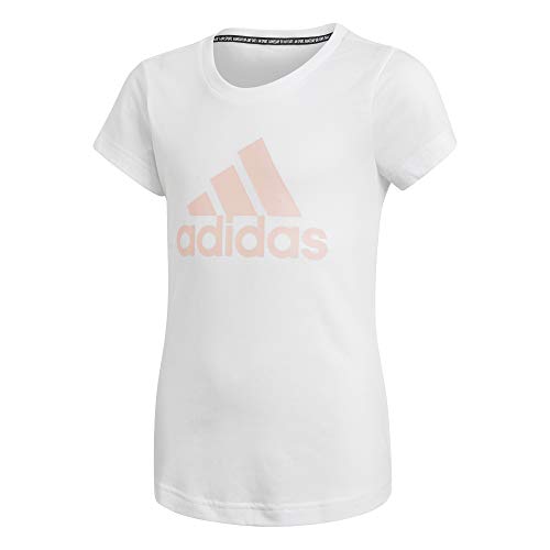 adidas YG MH BOS tee Camiseta, Niñas, Blanco/Corneb, 146 (10/11 años)