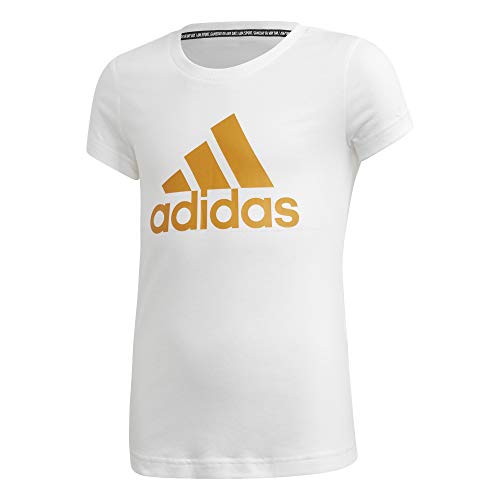 adidas YG MH BOS tee Camiseta, Niñas, Blanco/Corneb, 146 (10/11 años)