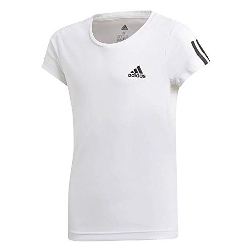 adidas YG TR EQ tee Camiseta de Manga Corta, Niñas, White/Black, 5-6Y