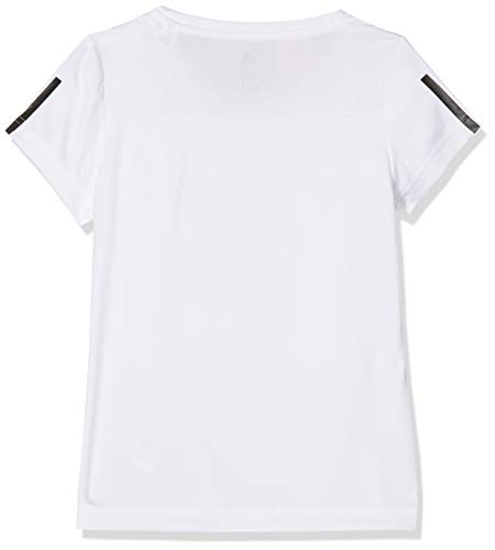 adidas YG TR EQ tee Camiseta de Manga Corta, Niñas, White/Black, 5-6Y