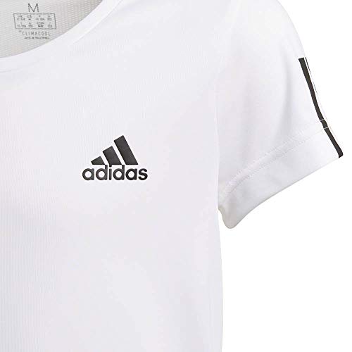 adidas YG TR EQ tee Camiseta de Manga Corta, Niñas, White/Black, 5-6Y