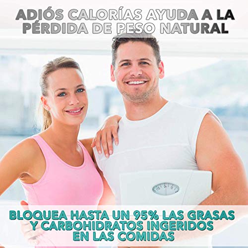 ADIÓS CALORÍAS Carb & Fat Blocker | Potente Bloqueador 2 en 1 de Carbohidratos y Grasas | Adelgazante Efectivo | Adelgaza con Menos Restricciones | El Bloqueador más Potente del Mercado | 60 Cápsulas