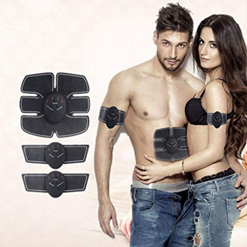 ADLIN Abdomen eléctricos eléctricos Abs formador/Estómago cinturón de tonificación EMS/Cintura/Pierna/Brazo/Nalga con 6 Modos y 15 Niveles y USB Recargable, Body Fitness Aparatos for Hacer ejercic