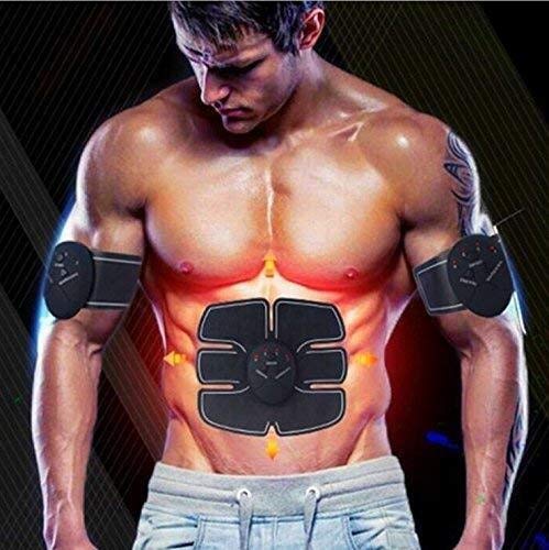 ADLIN Abdomen eléctricos eléctricos Abs formador/Estómago cinturón de tonificación EMS/Cintura/Pierna/Brazo/Nalga con 6 Modos y 15 Niveles y USB Recargable, Body Fitness Aparatos for Hacer ejercic