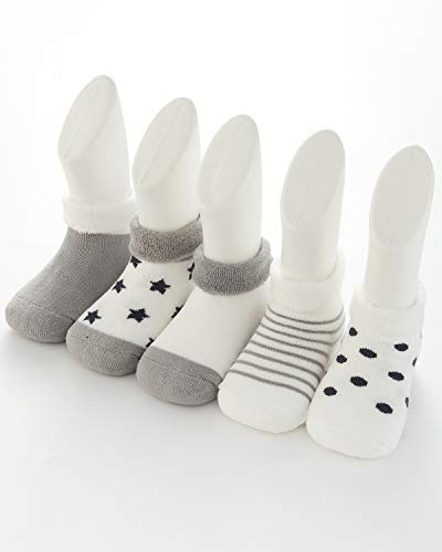 Adorel Calcetines Invierno de Rizo para Bebé Niño Lote de 5 Gris 0-6 Meses (Tamaño del Fabricante S) Adorel Calcetines Invierno de Rizo para Bebé Niño Lote de 5 Gris 0-6 Meses (Tamaño del Fabricante S)