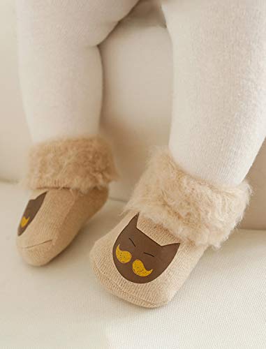Adorel Calcetines Termicos de Felpa para Bebé Niña Lote de 6 Boceto & Motivo Animal 21-23 (Tamaño del Fabricante L)