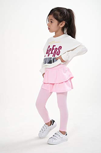 Adorel Leggings con Falda Pantalones Largos para Niñas Pink 9 Años (Tamaño del Fabricante 150)